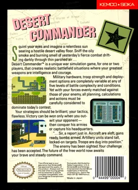 Desert Commander (USA) box cover back